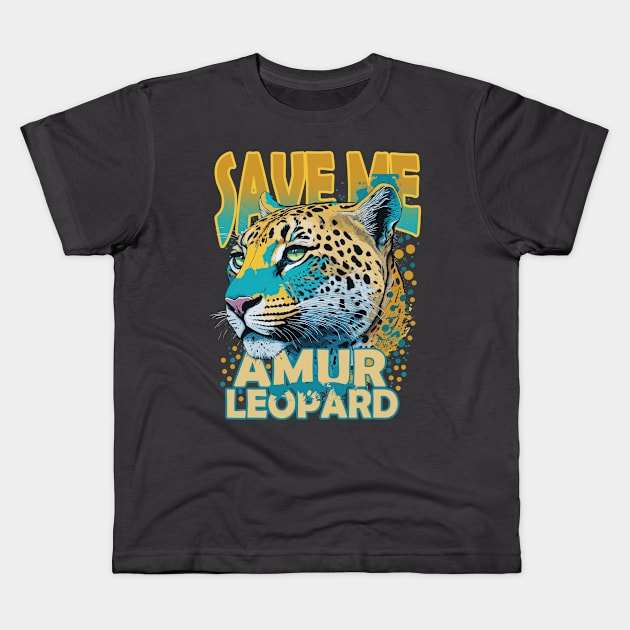 Save Me: Amur Leopard Kids T-Shirt by PasifikTee